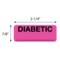 Nevs Label, Diabetic _ 7/8 x 2-1/4 Flr Flr Pink w/Black VW-0027 - alternate 2